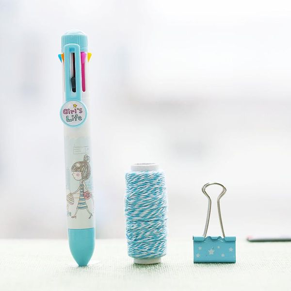 ballpoint pens 8 color ink refill in 1 pen 0.5mm cute girl life marker liner stationery office school student supplies a6941, Blue;orange 
ballpoint pens 8 color ink refill in 1 pen 0.5mm cute girl life marker liner stationery office school student supplies a6941, Blue;orange