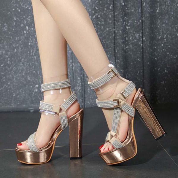 women sandals platform high heel sandald fashion ankle transparent crystal hook lady peep toe metal buckle shoes, Black
women sandals platform high heel sandald fashion ankle transparent crystal hook lady peep toe metal buckle shoes, Black