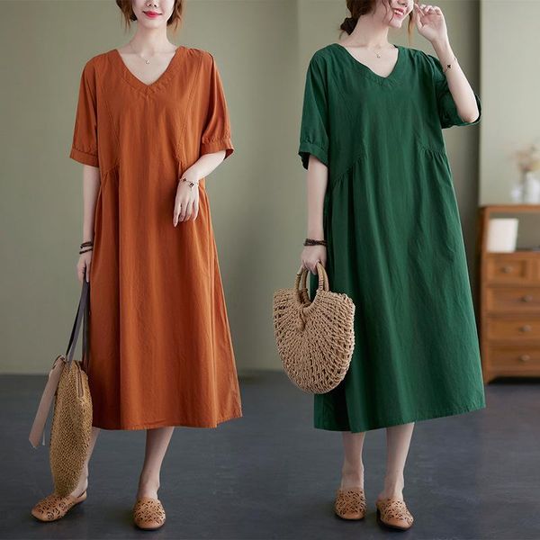 party dresses 2021 pure color cotton literature and art autumn dress women casual fashion for summer holiday sundress robe femme, White;black
party dresses 2021 pure color cotton literature and art autumn dress women casual fashion for summer holiday sundress robe femme, White;black