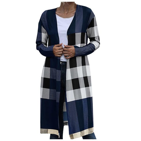 women's wool & blends fashion autumn/winter long sleeve checked buttonless straight cardigan jacket casual loose shirt jackets coat, Black
women's wool & blends fashion autumn/winter long sleeve checked buttonless straight cardigan jacket casual loose shirt jackets coat, Black
