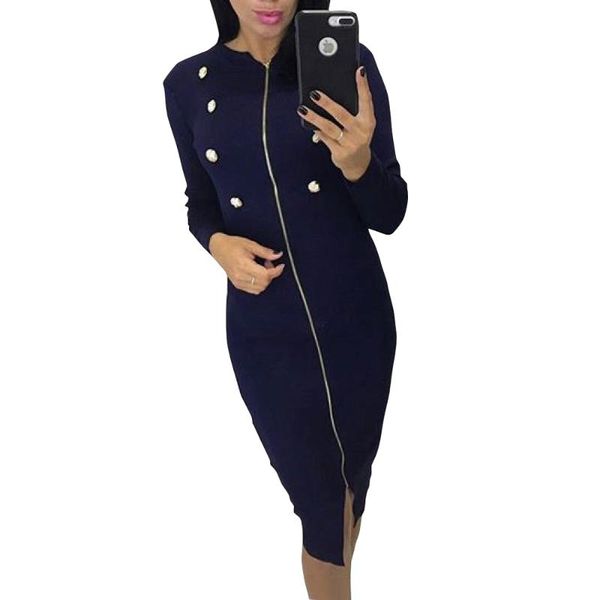 casual dresses zipper buttons work office bodycon dress long sleeve women fashion warm autumn winter knit g1040, Black;gray
casual dresses zipper buttons work office bodycon dress long sleeve women fashion warm autumn winter knit g1040, Black;gray