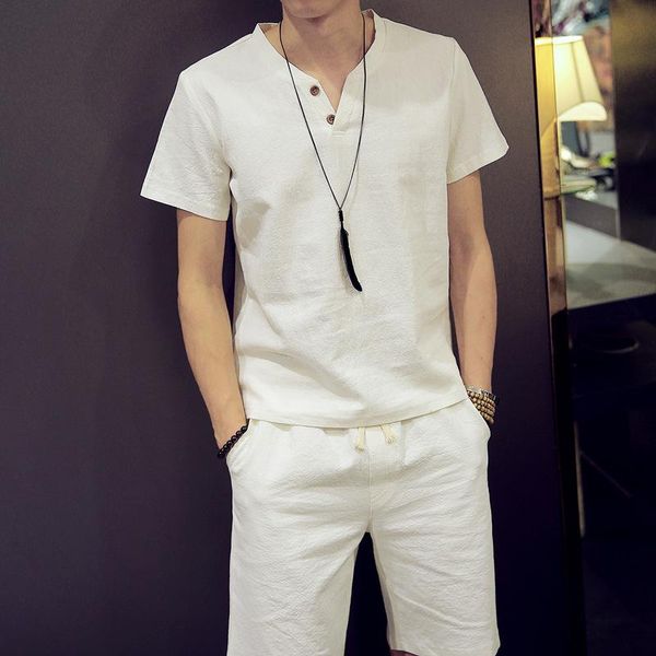men's tracksuits tracksuit v-neck short-sleeved t-shirt shorts casual solid summer thin cotton and linen suit sportswear slim outfits 9, Gray
men's tracksuits tracksuit v-neck short-sleeved t-shirt shorts casual solid summer thin cotton and linen suit sportswear slim outfits 9, Gray