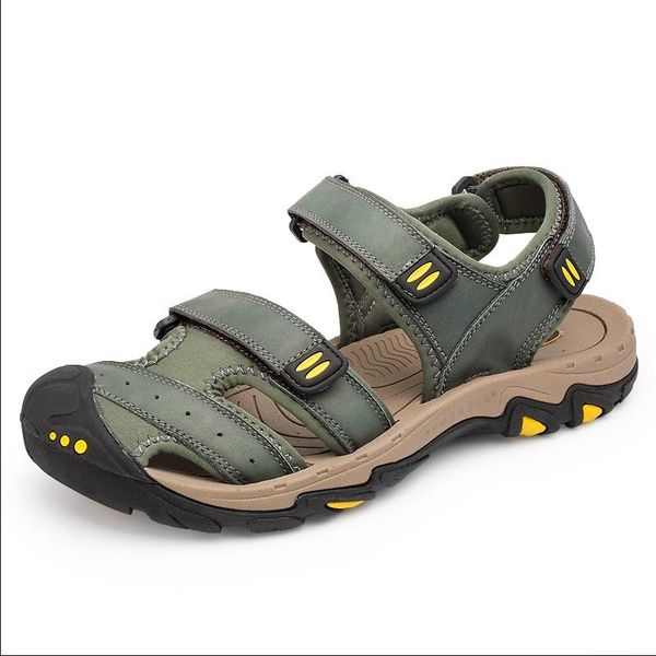 sandals anti-collision baotou men's 100% leather summer breathable casual shoes brand designer handmade eur38--47, Black
sandals anti-collision baotou men's 100% leather summer breathable casual shoes brand designer handmade eur38--47, Black