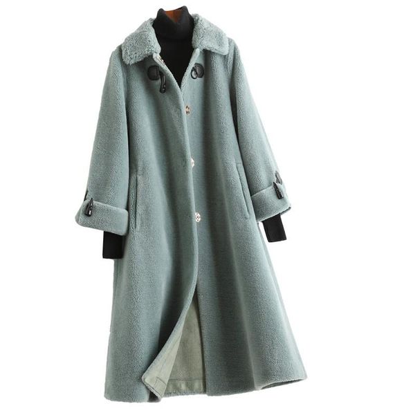 women's fur & faux real wool blend coat autumn winter women x-long outerwear overcoat lf2134, Black
women's fur & faux real wool blend coat autumn winter women x-long outerwear overcoat lf2134, Black