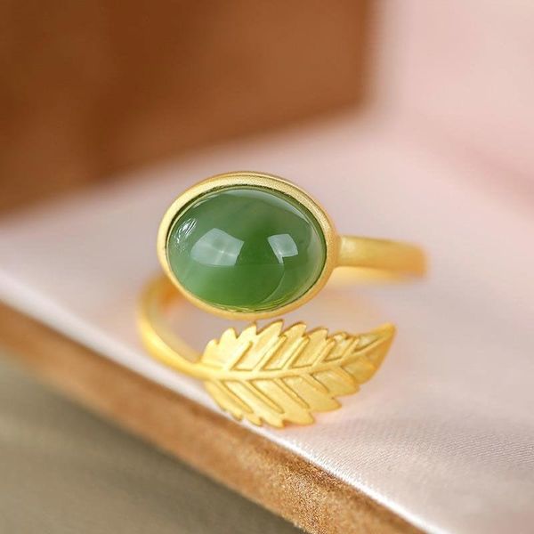 natural hetian jasper egg noodle leaf opening ring chinese style retro unique ancient gold craft charm women's brand jewelry cluster ri, Golden;silver
natural hetian jasper egg noodle leaf opening ring chinese style retro unique ancient gold craft charm women's brand jewelry cluster ri, Golden;silver