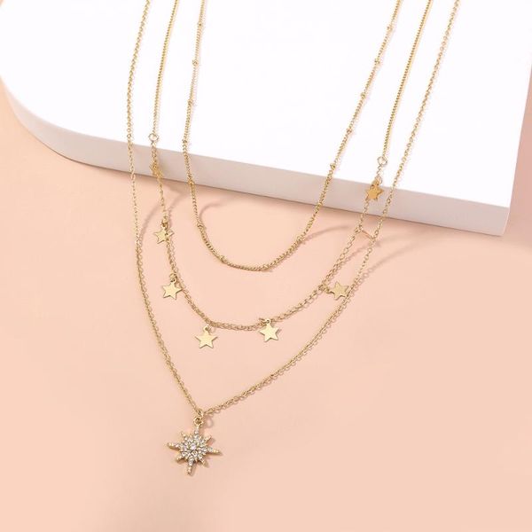 chains fashionable ladies multi-layer personality five-pointed star pendant metal stacking creative versatile exquisite necklace, Silver
chains fashionable ladies multi-layer personality five-pointed star pendant metal stacking creative versatile exquisite necklace, Silver