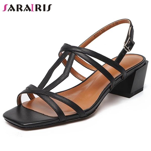 dress shoes sarairis open toe high heels back strap sandals women casual leisure brand ladies genuine leather solid, Black
dress shoes sarairis open toe high heels back strap sandals women casual leisure brand ladies genuine leather solid, Black