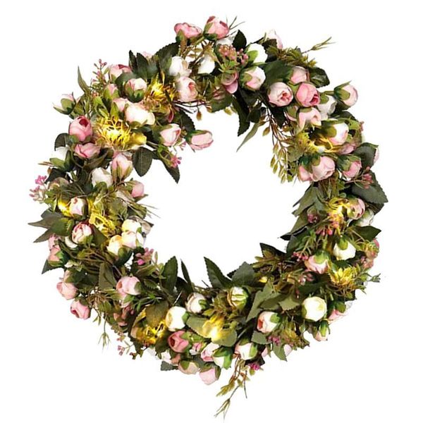 decorative flowers & wreaths simulation flower rose wreath with light garland wedding decor
decorative flowers & wreaths simulation flower rose wreath with light garland wedding decor
