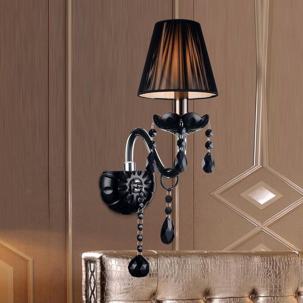 wall lamp single head european k9 crystal lamps black/white/transparent light with cloth lampshade bedroom
wall lamp single head european k9 crystal lamps black/white/transparent light with cloth lampshade bedroom