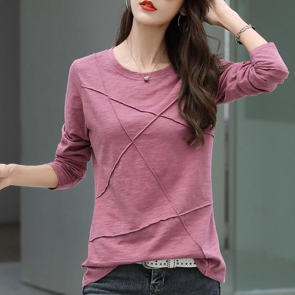 women's t-shirt 2021 fashion cotton autumn women color o-neck loose simple purple tshirt long sleeve ladies green top, White
women's t-shirt 2021 fashion cotton autumn women color o-neck loose simple purple tshirt long sleeve ladies green top, White