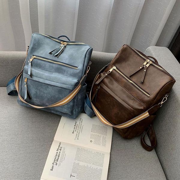 backpack style retro women school bags for teenage girls crossbody bag leather backpacks multifunction big female rucksack 2021
backpack style retro women school bags for teenage girls crossbody bag leather backpacks multifunction big female rucksack 2021