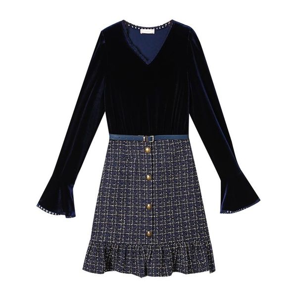 splicing lattice vestidos elegant office ladies chic mini dress winter autumn long sleeve party women trendy ukraine casual dresses, Black;gray
splicing lattice vestidos elegant office ladies chic mini dress winter autumn long sleeve party women trendy ukraine casual dresses, Black;gray