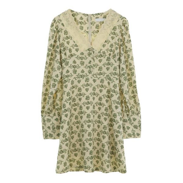 green lace patchwork v neck long sleeve floral print a-line mini dress female women spring korea d2351 210514, Black;gray
green lace patchwork v neck long sleeve floral print a-line mini dress female women spring korea d2351 210514, Black;gray