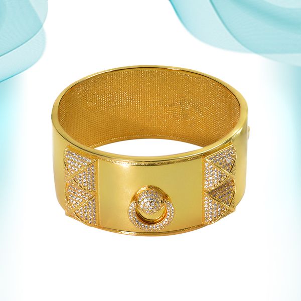 women romantic dianmond bangle copper metal pattern cone gold color bracelet making charms for jewelry luxury fashion bracelets on hand wedd, Black
women romantic dianmond bangle copper metal pattern cone gold color bracelet making charms for jewelry luxury fashion bracelets on hand wedd, Black