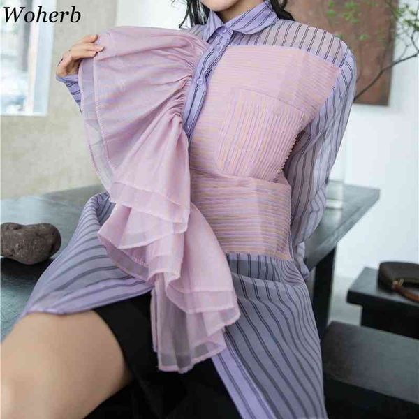 elegant high street see through striped blouse mesh ruffle patchwork summer office lady pleated blusas 210422, White
elegant high street see through striped blouse mesh ruffle patchwork summer office lady pleated blusas 210422, White