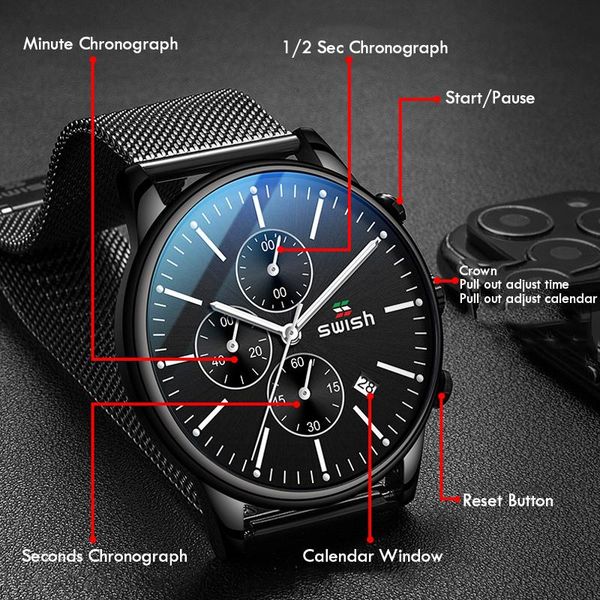 wristwatches creative ultra-thin chronograph quartz mens black stainless steel watch men mesh relogio masculino, Slivery;brown
wristwatches creative ultra-thin chronograph quartz mens black stainless steel watch men mesh relogio masculino, Slivery;brown