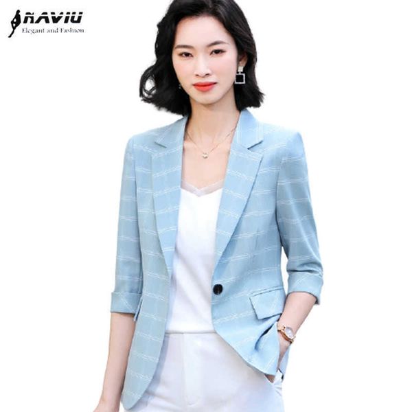 plaid casual blazer women summer fashion temperament slim office ladies business formal work coat 210604, White;black
plaid casual blazer women summer fashion temperament slim office ladies business formal work coat 210604, White;black
