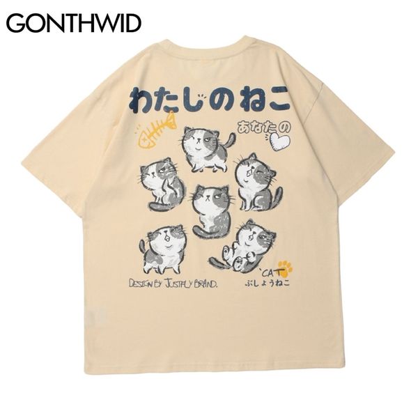 harajuku tshirts japanese style cartoon cats short sleeve t-shirts streetwear mens hip hop casual cotton loose 210602, White;black
harajuku tshirts japanese style cartoon cats short sleeve t-shirts streetwear mens hip hop casual cotton loose 210602, White;black