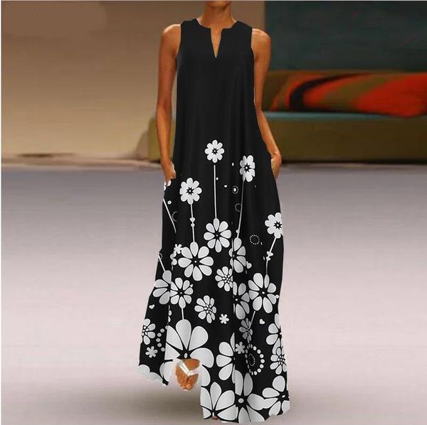 casual dresses women's printed sundress bohemian summer maxi dress pockets sleeveless vestidos female v neck floral robe plus size 5xl, Black;gray
casual dresses women's printed sundress bohemian summer maxi dress pockets sleeveless vestidos female v neck floral robe plus size 5xl, Black;gray