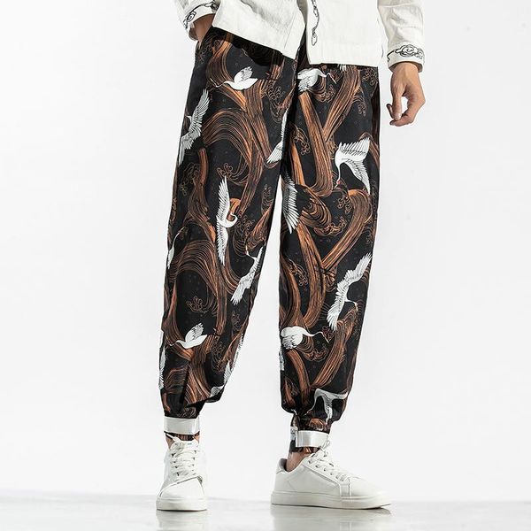 men print chinese style pants mens vintage large size haren 2021 spring jogging male loose trousers men's, Black
men print chinese style pants mens vintage large size haren 2021 spring jogging male loose trousers men's, Black