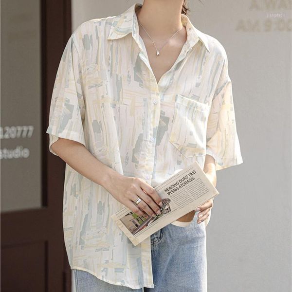 women's blouses & shirts hzirip 2021 summer french print retro short shirt open stitch button plaid -neck blouse temperament all-match, White
women's blouses & shirts hzirip 2021 summer french print retro short shirt open stitch button plaid -neck blouse temperament all-match, White