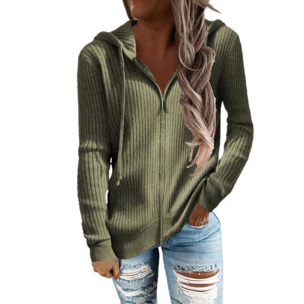 women's hoodies & sweatshirts lady knitted hoodie solid color ribbing autumn winter casual fashion drawstring zipper hooded coat sweats, Black
women's hoodies & sweatshirts lady knitted hoodie solid color ribbing autumn winter casual fashion drawstring zipper hooded coat sweats, Black