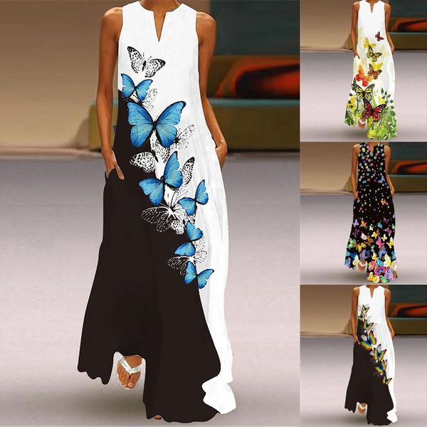 fashion casual summer loose womens dress printed round neck sleeveless vestido de mujer maxi, Black;gray
fashion casual summer loose womens dress printed round neck sleeveless vestido de mujer maxi, Black;gray