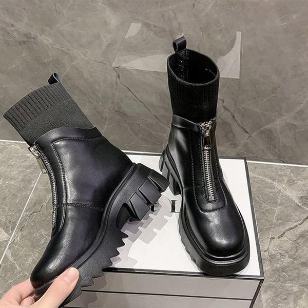 boots women ankle plarform thich bottomn chunky heels botas zipper pu leather stretch fabric shoes ladies non-slip warm plush, Black
boots women ankle plarform thich bottomn chunky heels botas zipper pu leather stretch fabric shoes ladies non-slip warm plush, Black