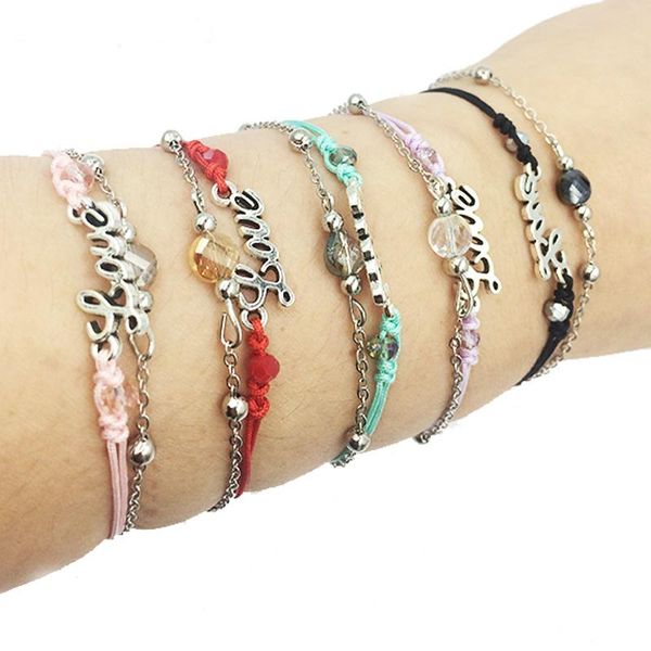 charm bracelets boho style couple smart cute animal pendant braided rope knitting handemade letter bracelet women, Golden;silver
charm bracelets boho style couple smart cute animal pendant braided rope knitting handemade letter bracelet women, Golden;silver