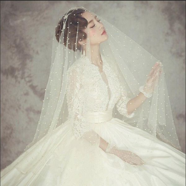 bridal veils white pearls wedding tulle 1t ivory veil one layer party without comb accessories, Black
bridal veils white pearls wedding tulle 1t ivory veil one layer party without comb accessories, Black