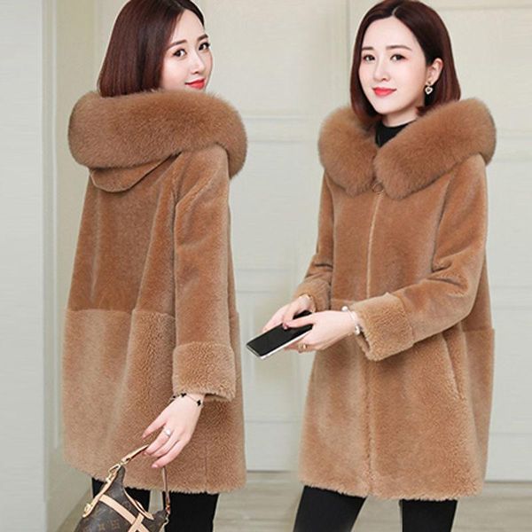 women's jackets cashmere coat medium length autumn winter granular fur imitation collar lamb plush korean version, Black;brown
women's jackets cashmere coat medium length autumn winter granular fur imitation collar lamb plush korean version, Black;brown