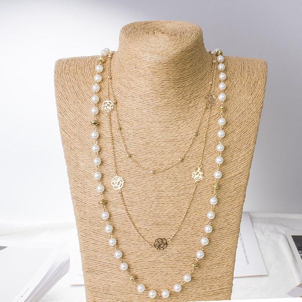 chains luxury camellia multilayer long pearl necklace brand design rose flower sweater chain for woman party jewelry, Silver
chains luxury camellia multilayer long pearl necklace brand design rose flower sweater chain for woman party jewelry, Silver