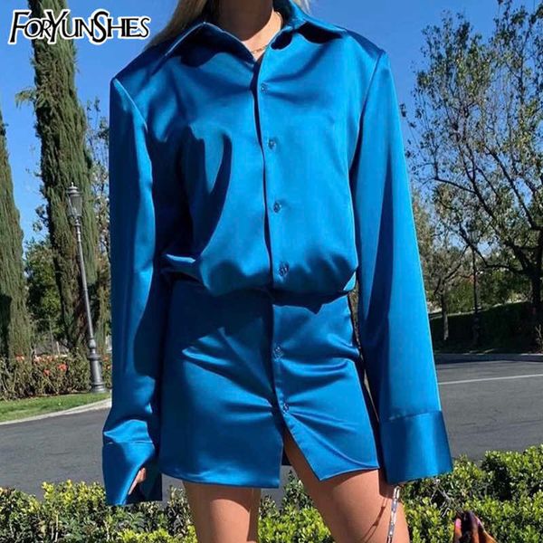foryunshes women summer dress blue satin long sleeve elegant short shirt dresses women fashion vintage y2k clothes 210709, Black;gray
foryunshes women summer dress blue satin long sleeve elegant short shirt dresses women fashion vintage y2k clothes 210709, Black;gray