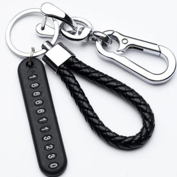 keychains anti-lost phone number plate car key rings auto keychain braided rope pendant interior accessories gifts, Silver
keychains anti-lost phone number plate car key rings auto keychain braided rope pendant interior accessories gifts, Silver