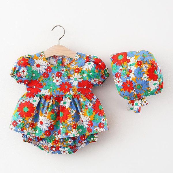 jumpsuits summer toddler born infant baby girls dresses clothes cute puff sleeve flower print romper hat cap outfits baby's clothing, Blue
jumpsuits summer toddler born infant baby girls dresses clothes cute puff sleeve flower print romper hat cap outfits baby's clothing, Blue