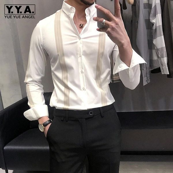 spring autumn stripe casual shirt men long sleeve korean style slim turn-down collar single breasted business fashion blouse men's shir, White;black
spring autumn stripe casual shirt men long sleeve korean style slim turn-down collar single breasted business fashion blouse men's shir, White;black