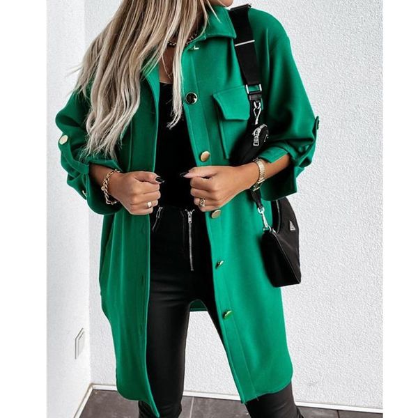 women's wool & blends winter casual loose woolen coats green 2021 chic women autumn streetwear plus size turn down collar outwear, Black
women's wool & blends winter casual loose woolen coats green 2021 chic women autumn streetwear plus size turn down collar outwear, Black