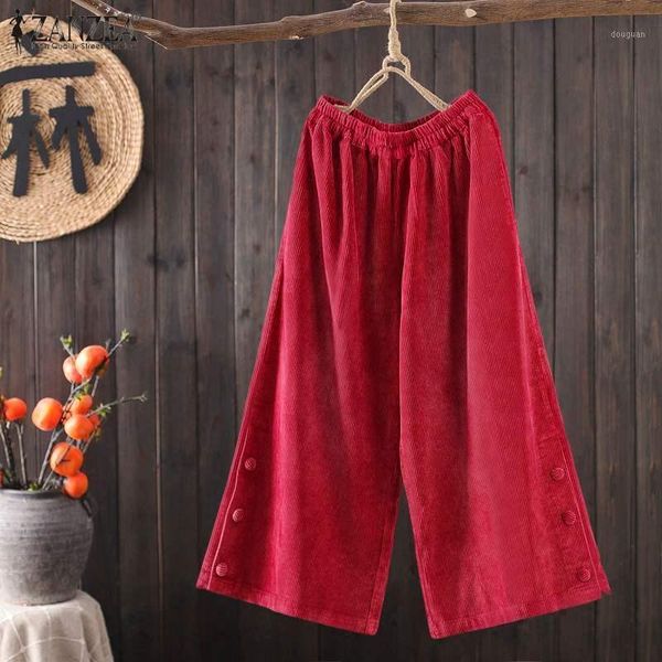 women's ealstic waist brown trouser spring corduroy wide leg pants casual solid side fork loose pockets bottoms oversized & capris, Black;white
women's ealstic waist brown trouser spring corduroy wide leg pants casual solid side fork loose pockets bottoms oversized & capris, Black;white
