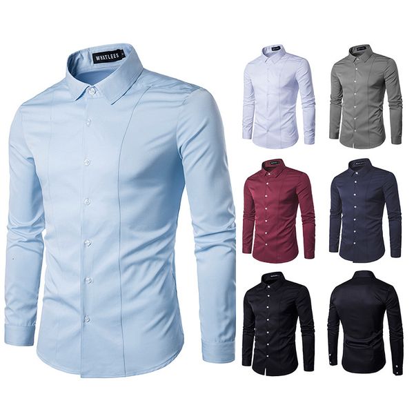 Men's long turn down collar color cardigan base shirt single-breasted type thin tops, White;black
Men's long turn down collar color cardigan base shirt single-breasted type thin tops, White;black