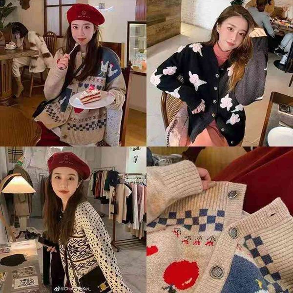 vintage casual loose love cardigan sweater womens sweaters japanese kawaii female korean harajuku clothing for women spring, White;black
vintage casual loose love cardigan sweater womens sweaters japanese kawaii female korean harajuku clothing for women spring, White;black