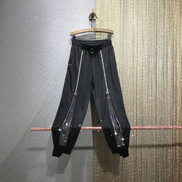summer autumn women's zipper mesh with rhinestones elastic waist pants girls street wear ladies harem a3536 210428, Black;white
summer autumn women's zipper mesh with rhinestones elastic waist pants girls street wear ladies harem a3536 210428, Black;white
