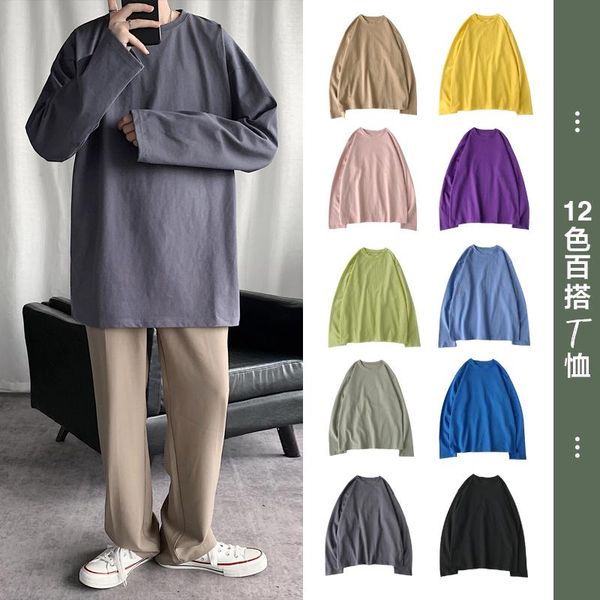 men's t-shirts long-sleeved loose t-shirt 12-color basic color youth solid o-neck m-5xl large size, White;black
men's t-shirts long-sleeved loose t-shirt 12-color basic color youth solid o-neck m-5xl large size, White;black