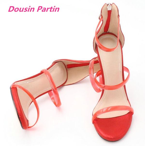 dousin partin wedding shoes women sandals thin high heel peep toe zipper pu leather ladies, Black
dousin partin wedding shoes women sandals thin high heel peep toe zipper pu leather ladies, Black