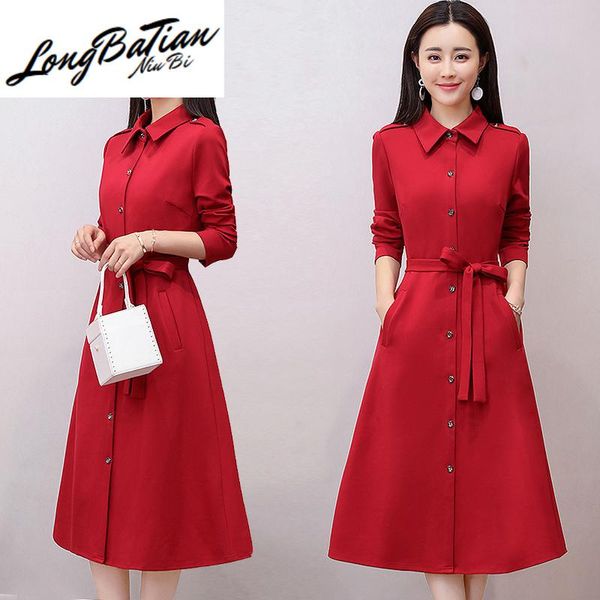 casual dresses women elegant long sleeve bodycon office spring autumn plus size single breasted shirt dress red vintage vestidos, Black;gray
casual dresses women elegant long sleeve bodycon office spring autumn plus size single breasted shirt dress red vintage vestidos, Black;gray