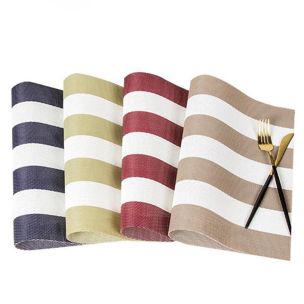table runner teslin stripe placemats stain resistant anti-slip rectangle pvc pad mats home decor 30x45cm
table runner teslin stripe placemats stain resistant anti-slip rectangle pvc pad mats home decor 30x45cm