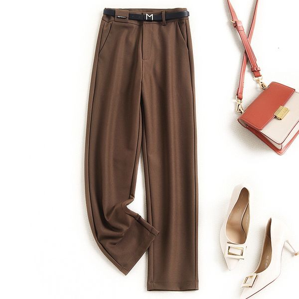 pant elegant female fashion spring length office lady pants with belt, White
pant elegant female fashion spring length office lady pants with belt, White