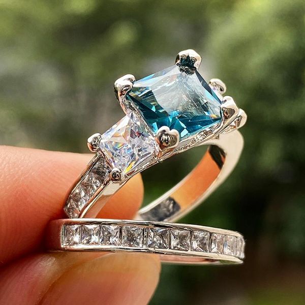 wedding rings huitan luxury tricolor princess cut cz women engagement 2pcs/set lover gift elegant female party trendy jewelry, Slivery;golden
wedding rings huitan luxury tricolor princess cut cz women engagement 2pcs/set lover gift elegant female party trendy jewelry, Slivery;golden