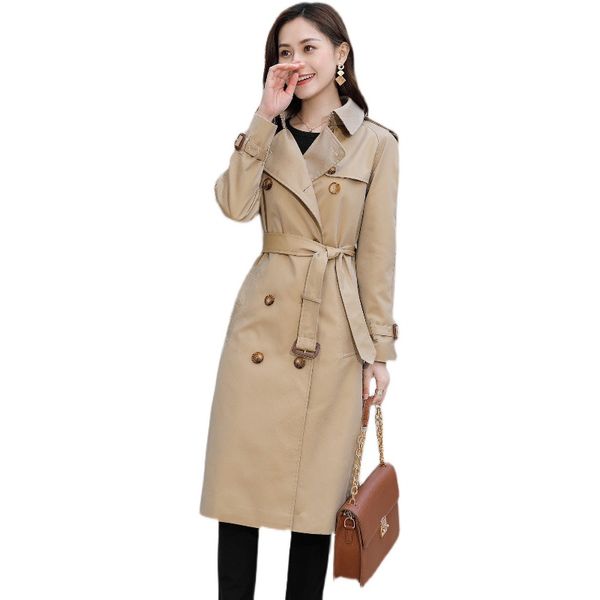 women's trench coats long classic windbreaker waterproof british high-end english style autumn winter gabadian solid color size coat a1, Tan;black
women's trench coats long classic windbreaker waterproof british high-end english style autumn winter gabadian solid color size coat a1, Tan;black