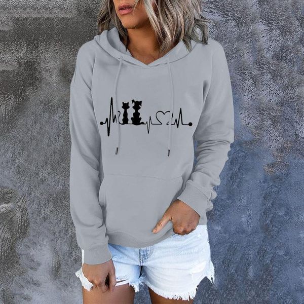 women's hoodies & sweatshirts kawaii cat heart print hoodie women clothing casual hooded sweatshirt long sleeve loose tunic moletom, Black
women's hoodies & sweatshirts kawaii cat heart print hoodie women clothing casual hooded sweatshirt long sleeve loose tunic moletom, Black