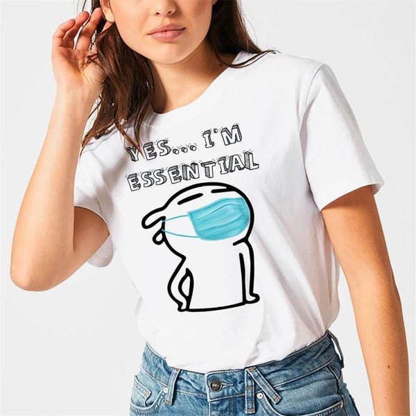 women's t-shirt yes... i' an essential employee, funny quarantine short-sleeve unisex, White
women's t-shirt yes... i' an essential employee, funny quarantine short-sleeve unisex, White